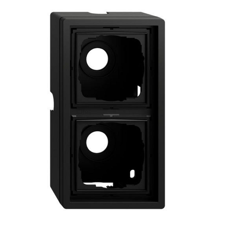 opbouwbehuizing 2-voudig + Afdekraam Gira F100 zwart m(gel.)