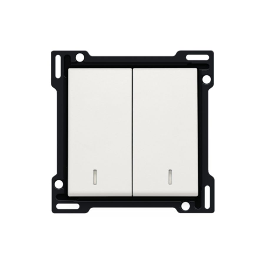 Afwerkingsset dubbele lens serieschakelaar white