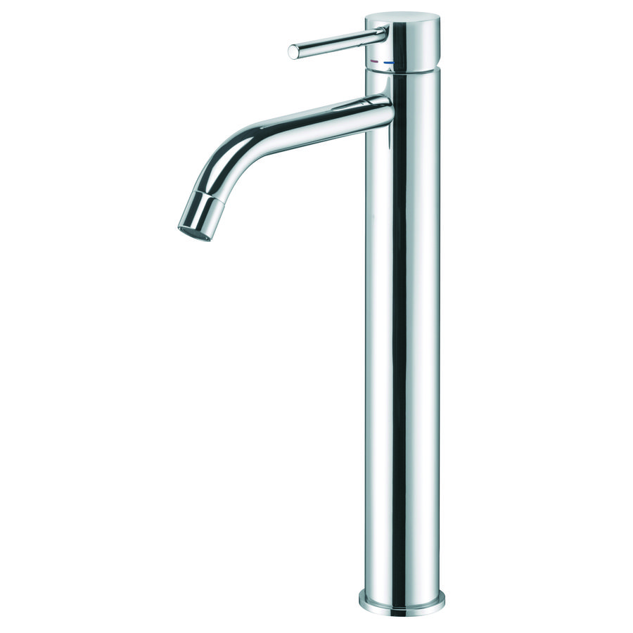 Verhoogde LIGHT wastafelmengkraan met waste-inrichting 1.1/4" LIG085ST RVS-look