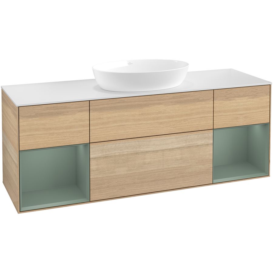 Wastafelonderkast Finion 1600x603x501mm Oak Veneer GD01GMPC