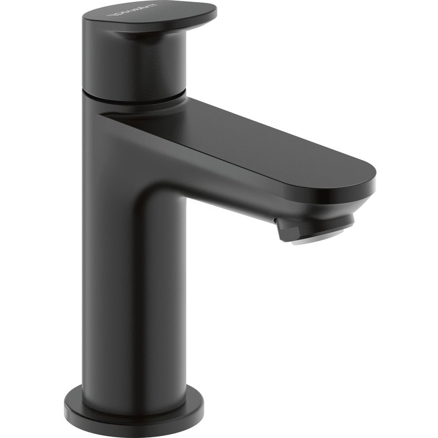 Wave 1-hendel fonteinwaterkraan mat zwart  sprong 90mm incl. aansluitslang 1/2"x3/8"45cm
