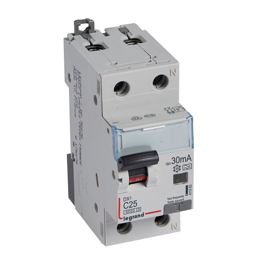 Aardlekautomaat DX3 1P+N C25A 6000A 30mA