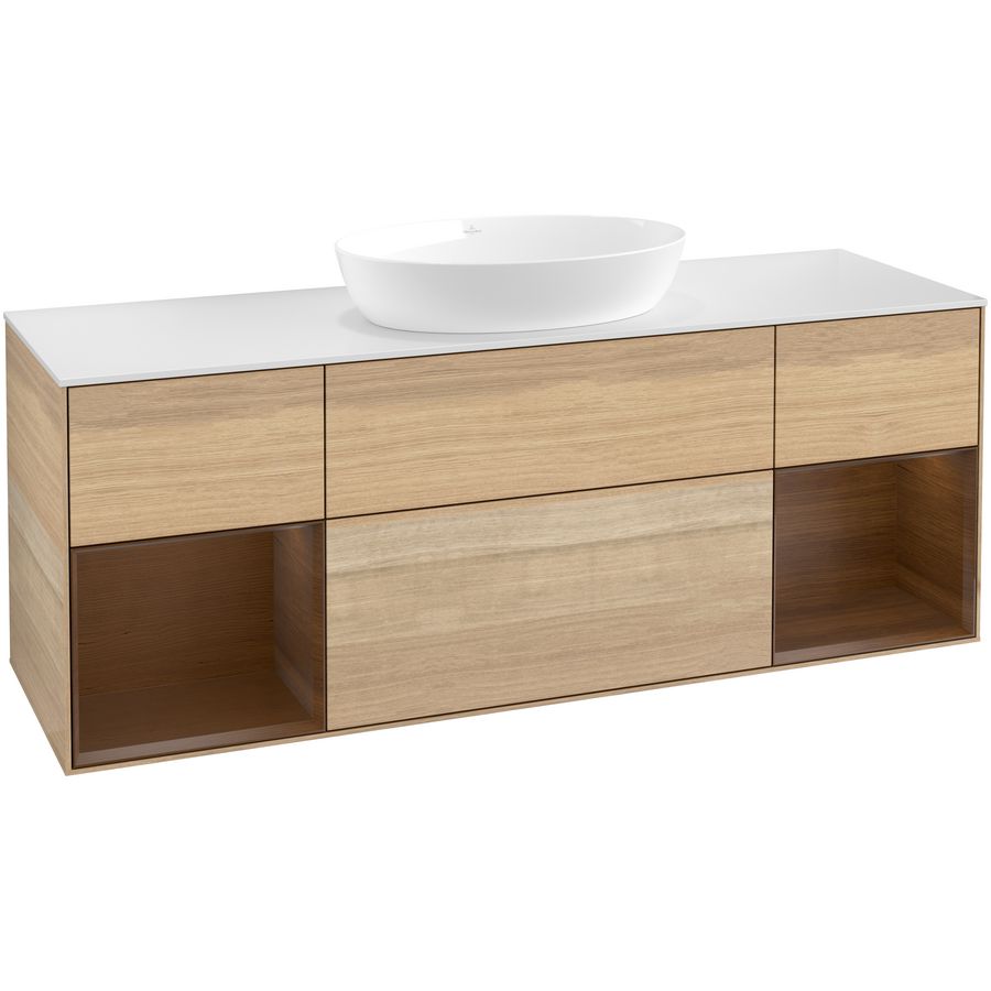 Wastafelonderkast Finion 1600x603x501mm Oak Veneer GD01GNPC