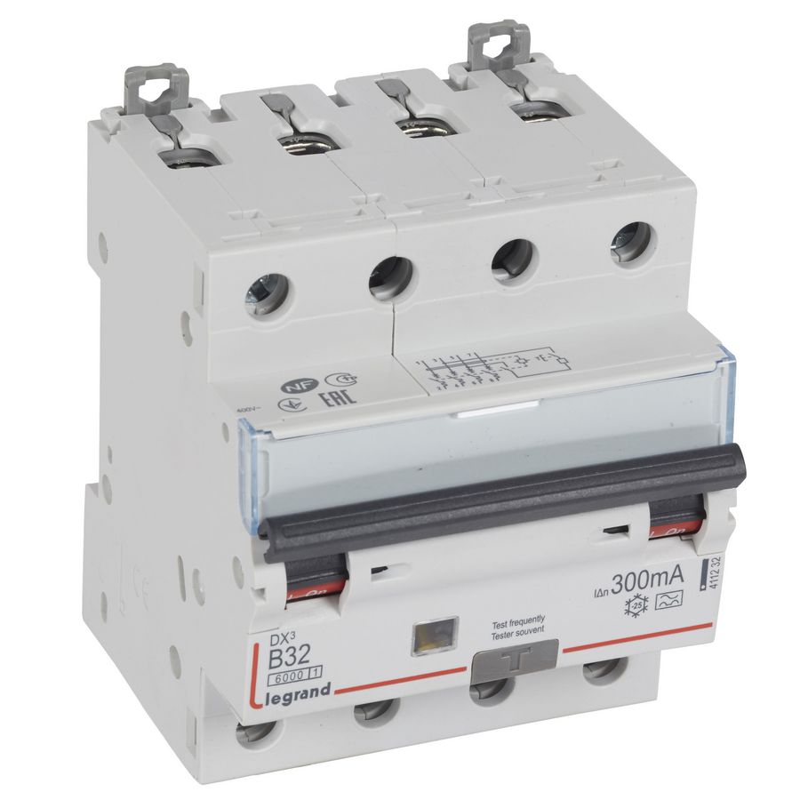 Aardlekautomaat DX3 4-polig B32A 6000A 300mA