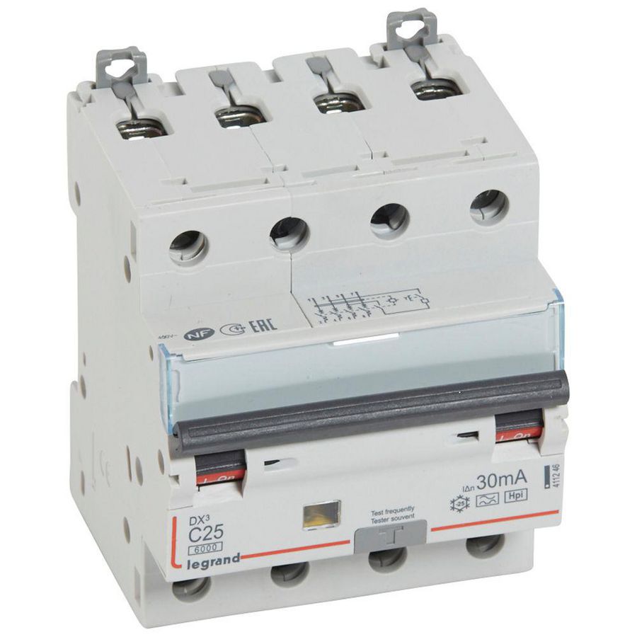Aardlekautomaat DX3 4-polig C25A 6000A 30mA F