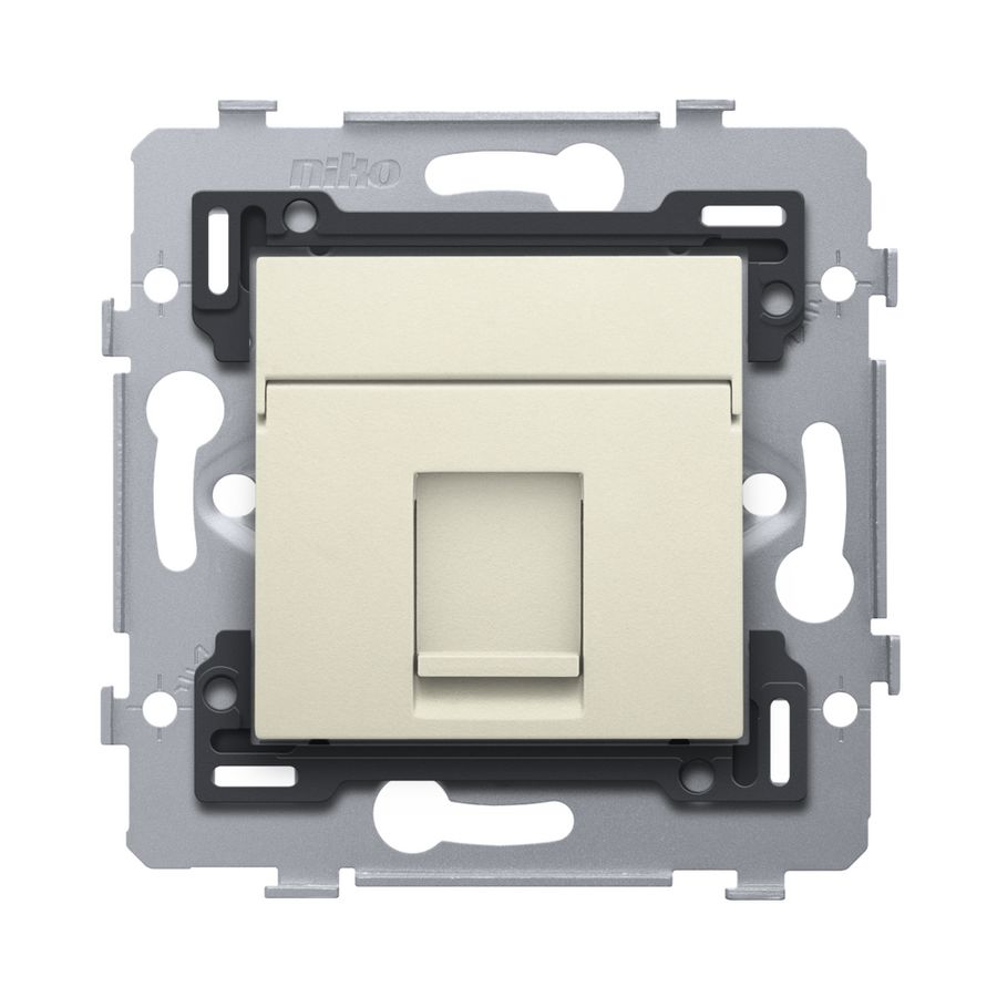 Stopcontact 1RJ45-aansl. UTP Cat. 5E PoE++ vlak cream