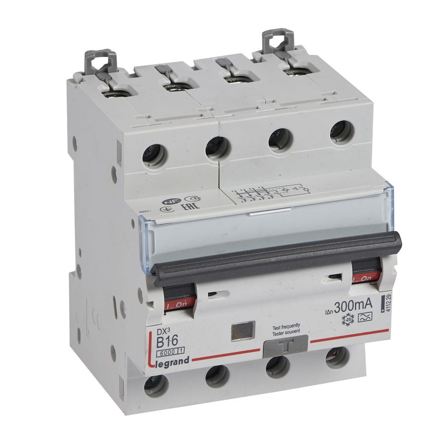 Aardlekautomaat DX3 4-polig B16A 6000A 300mA