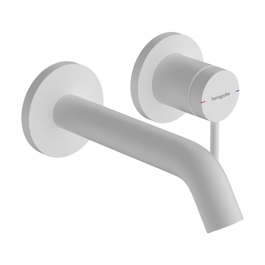 Tecturis S 1-hendel wastafelkraan voor inbouw wandmontage met uitloop 16,5cm mat wit