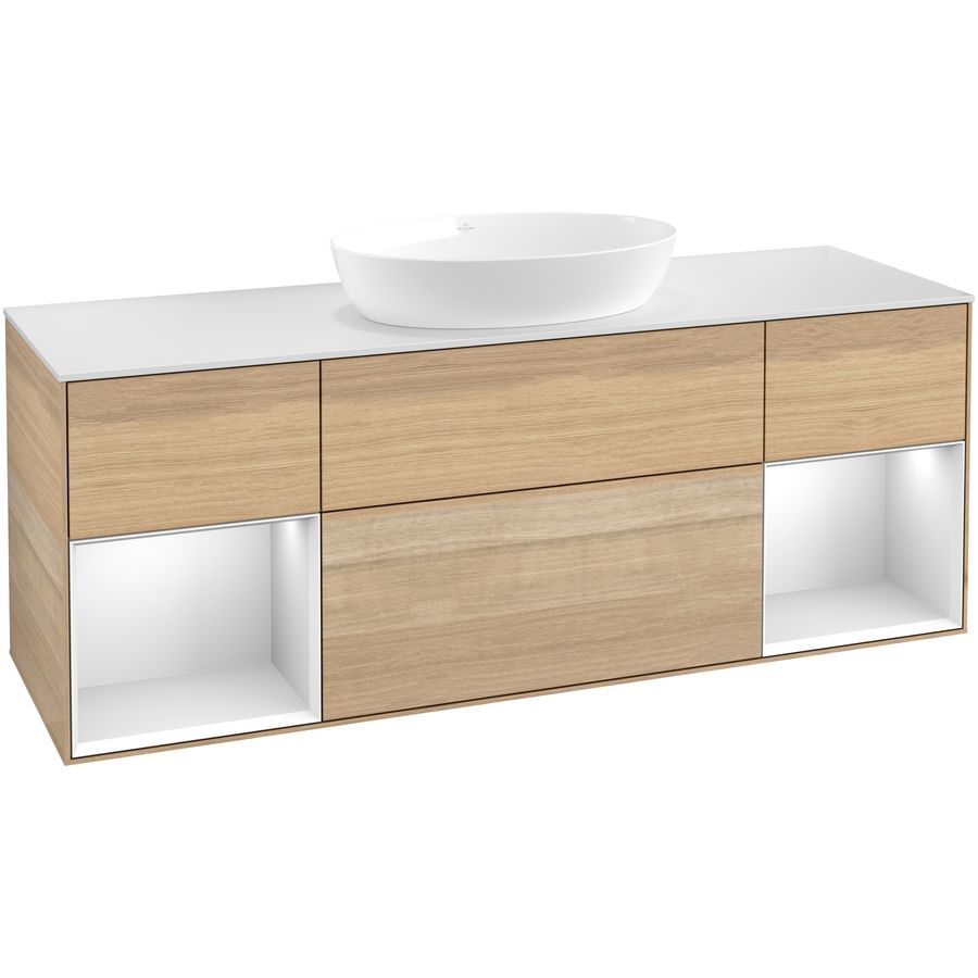 Wastafelonderkast Finion 1600x603x501mm Oak Veneer GD01MTPC