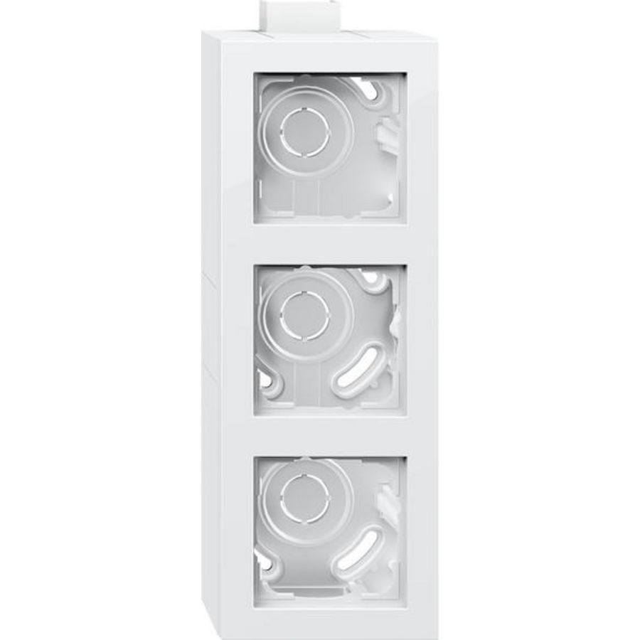 opbouwbehuizing 3-voudig + Afdekraam + K/P25 Gira E2 zuiver wit