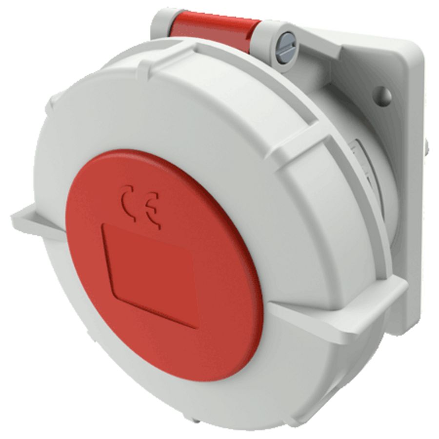 Inbouwwandcontactdoos 32A 5-polig  6H 400V IP67 TwinCONTACT