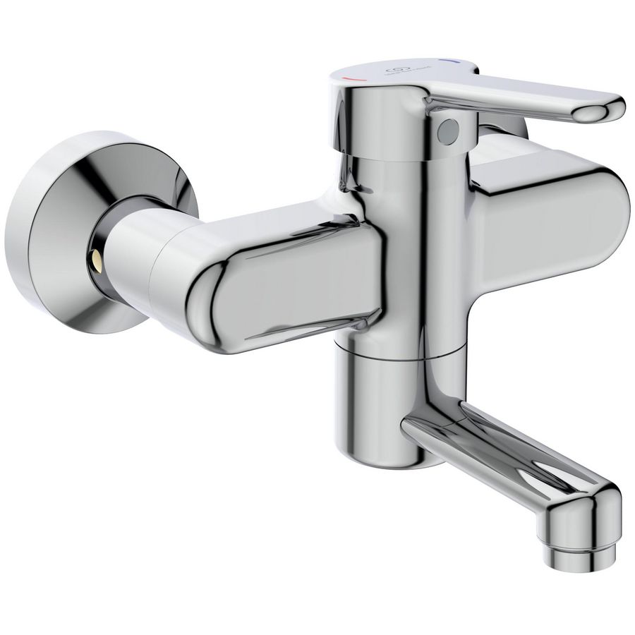 Ceraplus 2 wandmengkraan chroom draaibare uitloop 100mm incl. afsluitbare s-koppeling