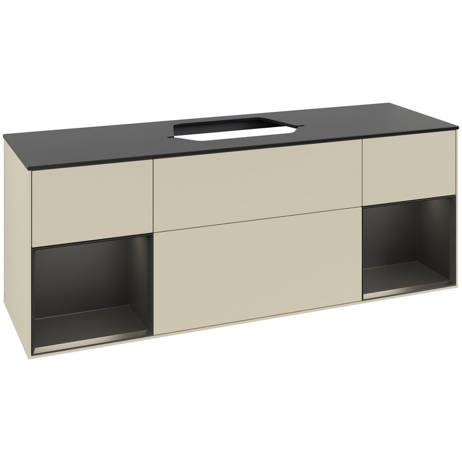 Wastafelonderkast Finion 1600x603x501mm S.Grey Matt Lacquer F452PDHJ