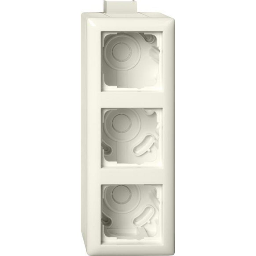 opbouwbehuizing 3-voudig + Afdekraam + K/P25 Gira Standard 55 creme wit