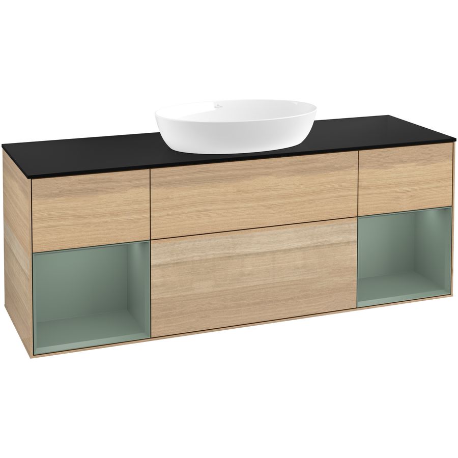Wastafelonderkast Finion 1600x603x501mm Oak Veneer GD02GMPC