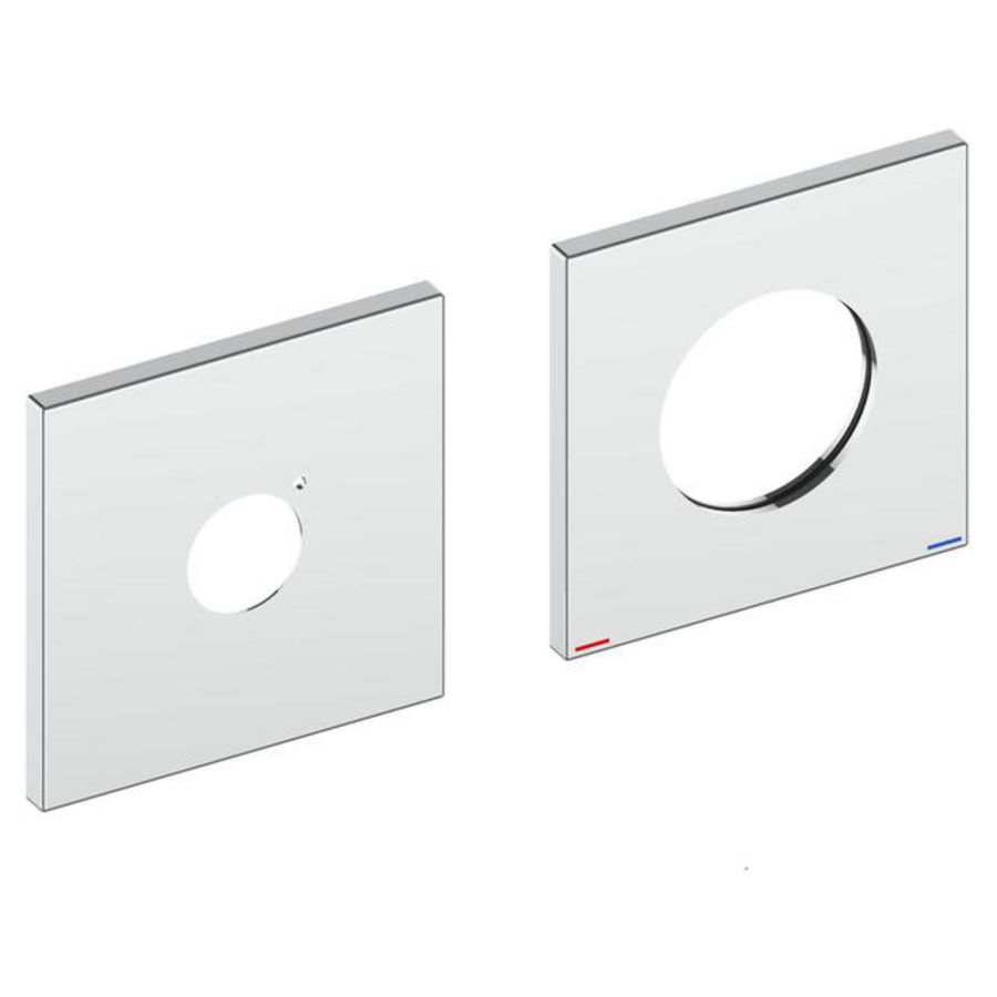 Rozetten-set passend voor 59116 85mm vierkant verchrd