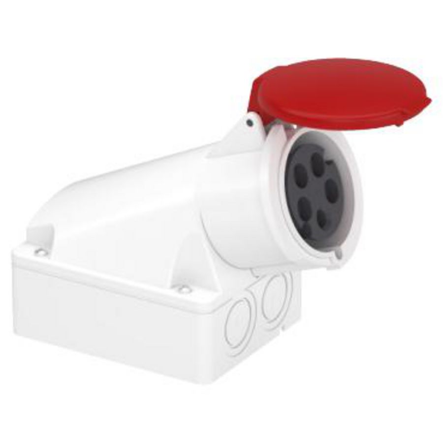 Wandcontactdoos Gehoekt 3P+N+A 32A 380-415V AC 6h PratiKa