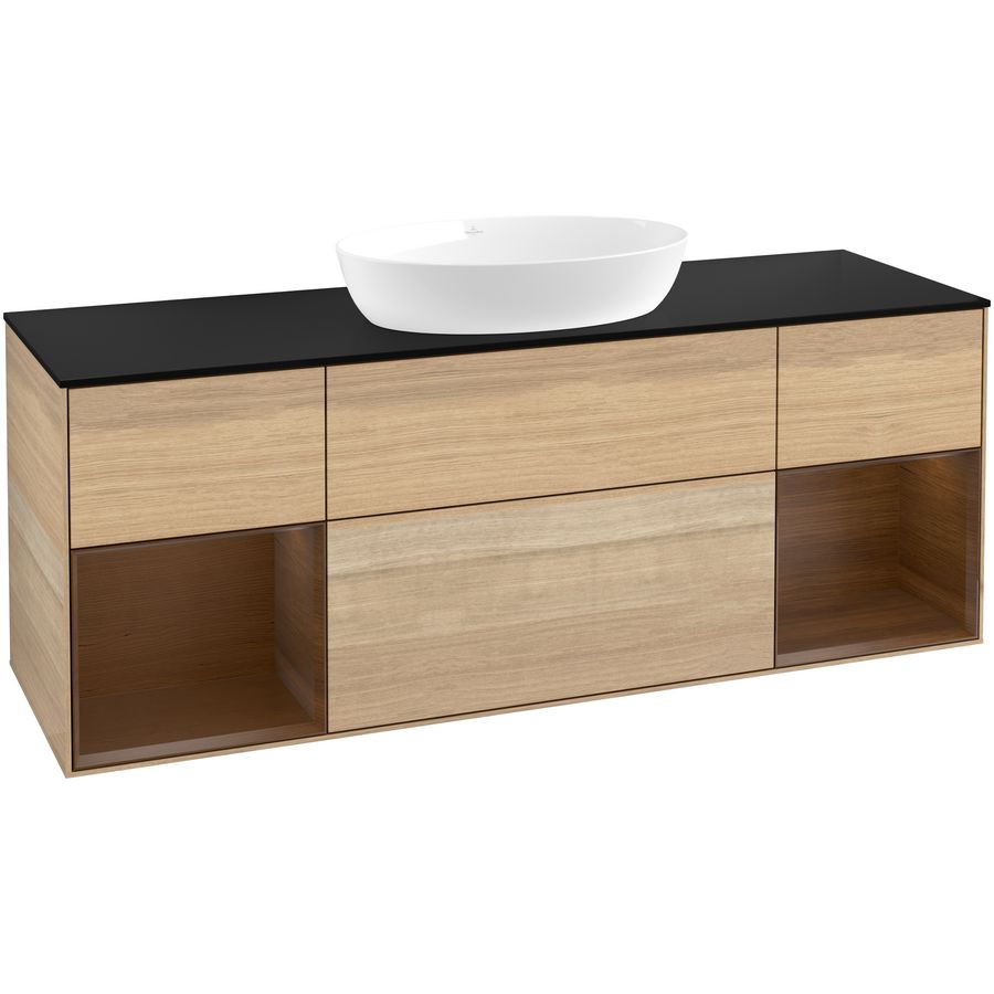 Wastafelonderkast Finion 1600x603x501mm Oak Veneer GD02GNPC
