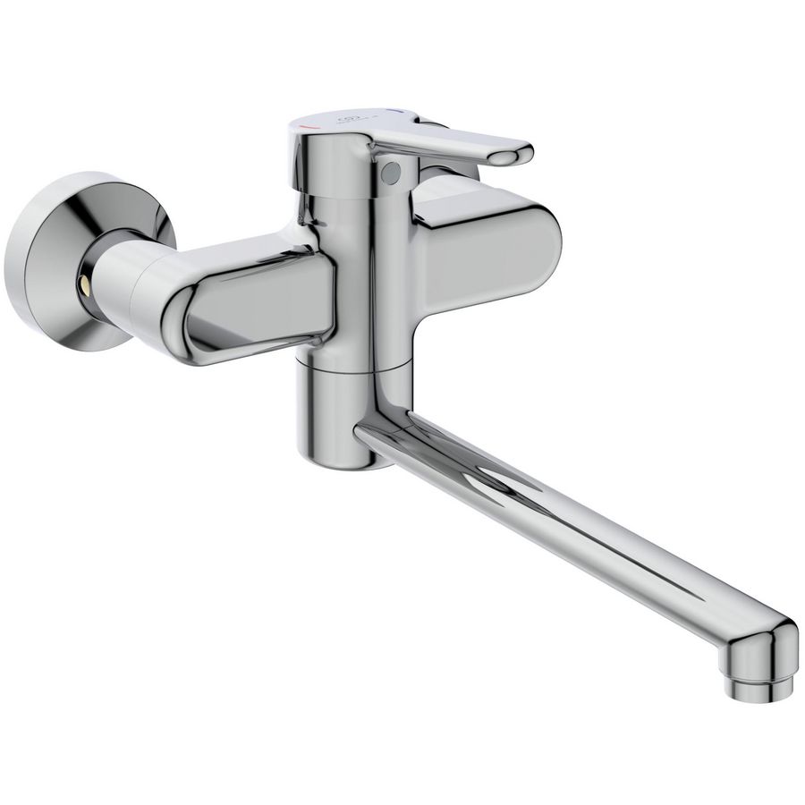 Ceraplus 2 wandmengkraan chroom draaibare uitloop 250mm incl. afsluitbare s-koppeling