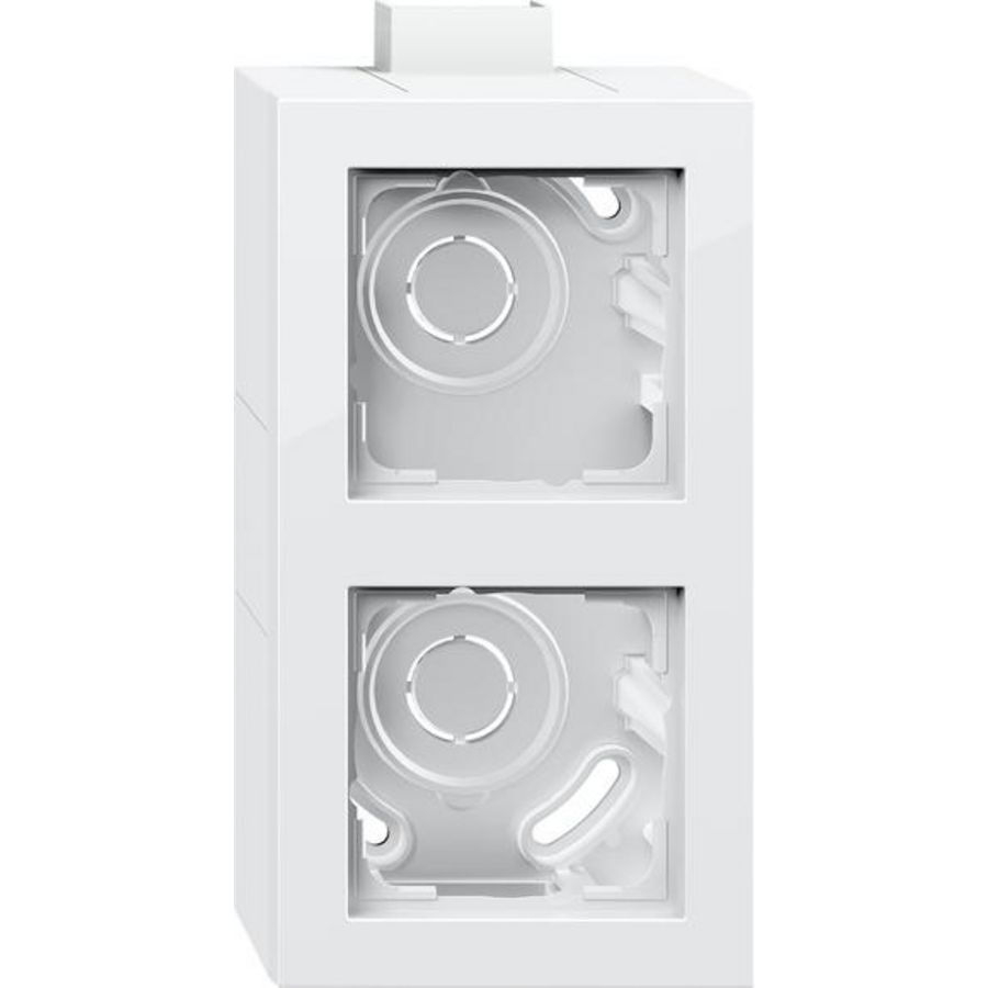 opbouwbehuizing 2-voudig + Afdekraam + K/P25 Gira E2 zuiver wit