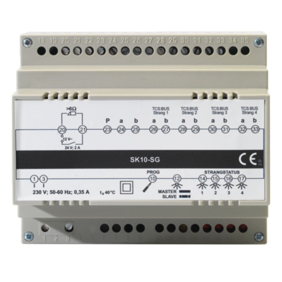 Buskoppeling hoofdbuitenpost met 4 deelinstallaties