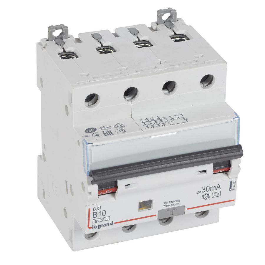 Aardlekautomaat DX3 4-polig B10A 6000A 30mA