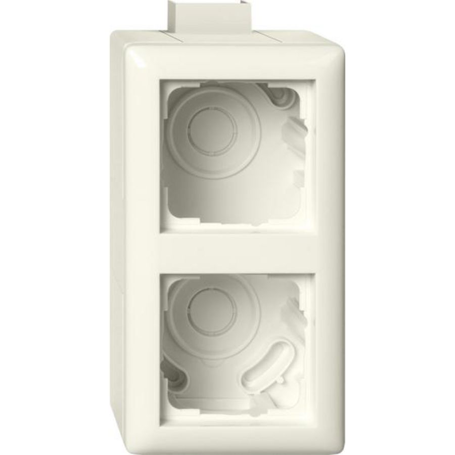 opbouwbehuizing 2-voudig + Afdekraam + K/P25 Gira Standard 55 creme wit