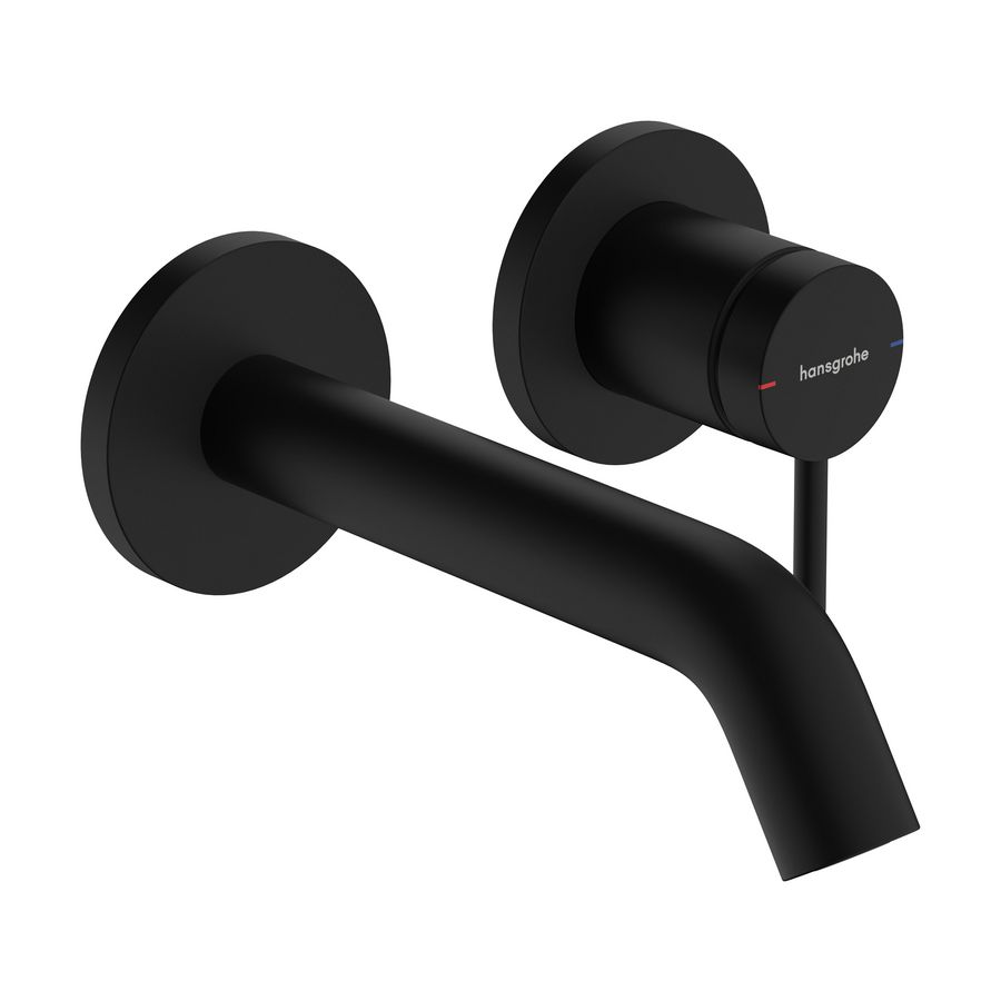 Tecturis S 1-hendel wastafelkraan voor inbouw wandmontage met uitloop 16,5cm mat zwart