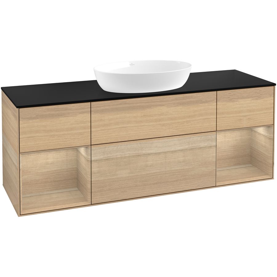 Wastafelonderkast Finion 1600x603x501mm Oak Veneer GD02PCPC