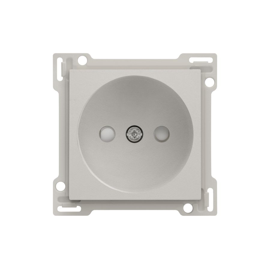 Afwerkingsset voor stopcontact zonder aarding met beschermingsafsluite light grey