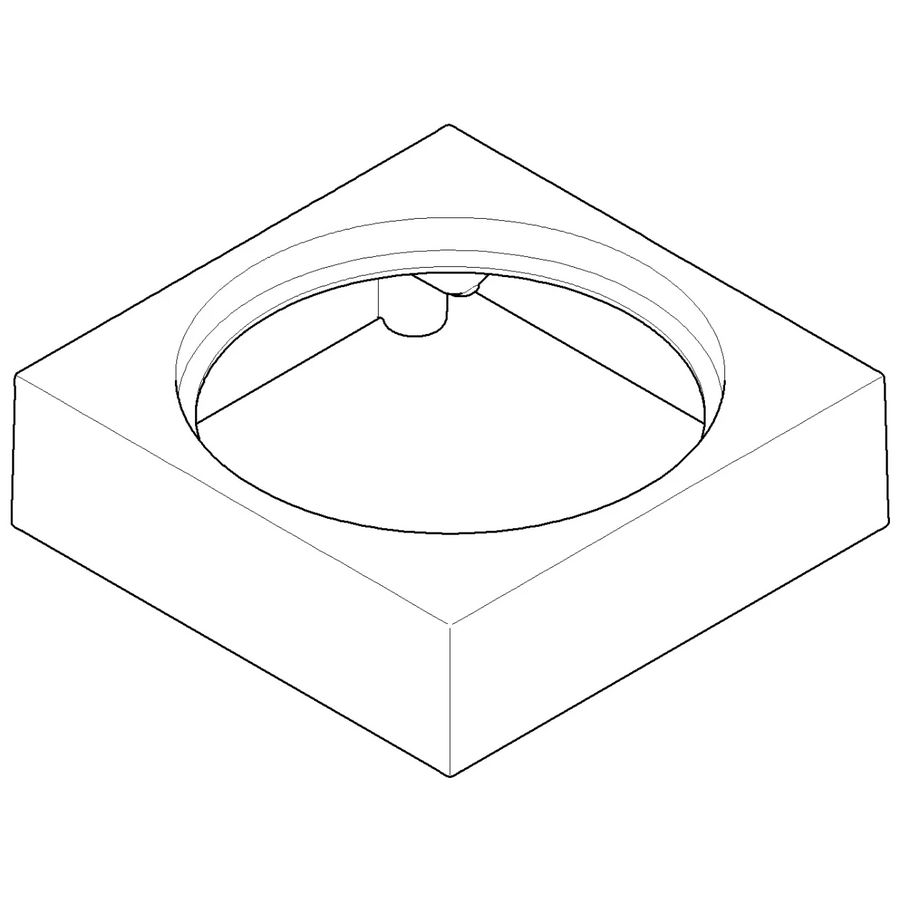 Behuizing v. toiletbor.gar. 118x118x35mm Messing gebor
