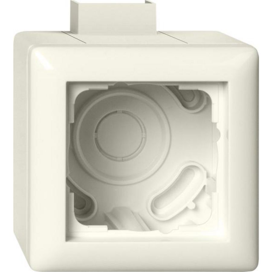 opbouwbehuizing 1-voudig + Afdekraam + K/P25 Gira Standard 55 creme wit