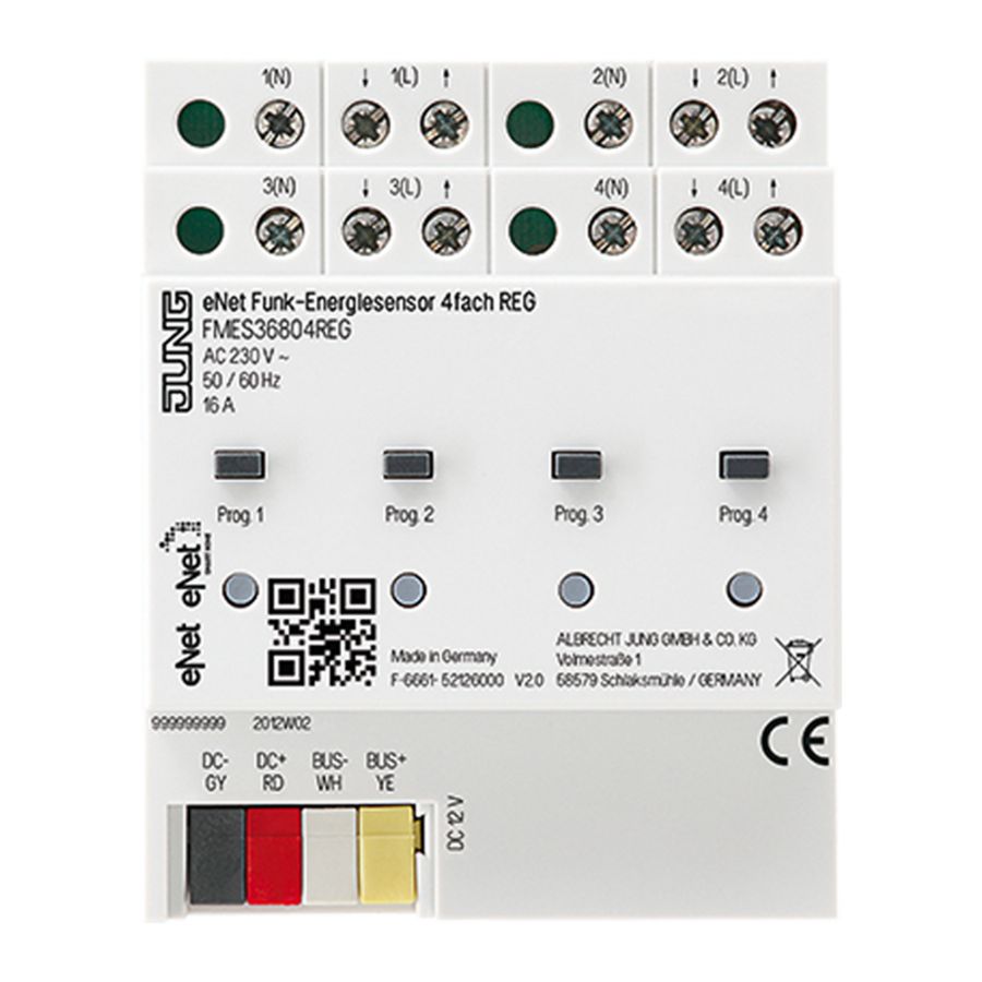 Energiesensor 4-kanaals DIN-rail eNet