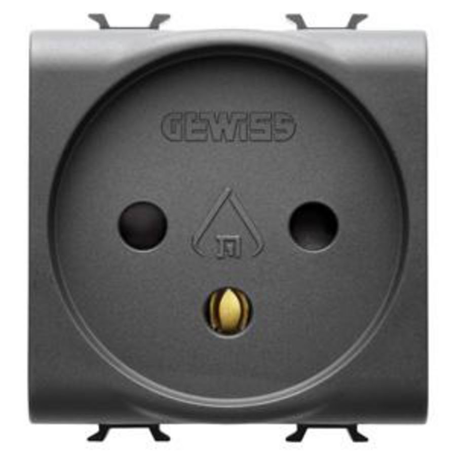 ISRAELI SSO 250V ac - 2P+E 16A - 2 MODULES - SATIN