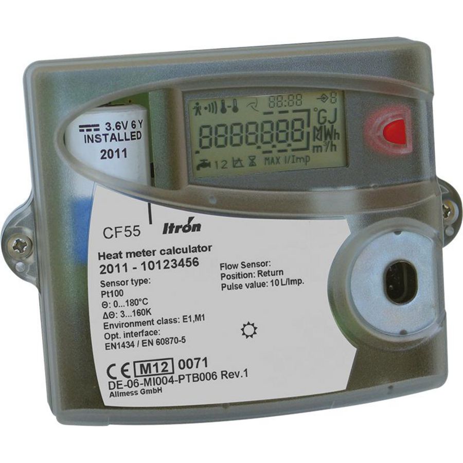 Rekenwerk CF 55 aanvoer puls/100L (warmte/koude)
