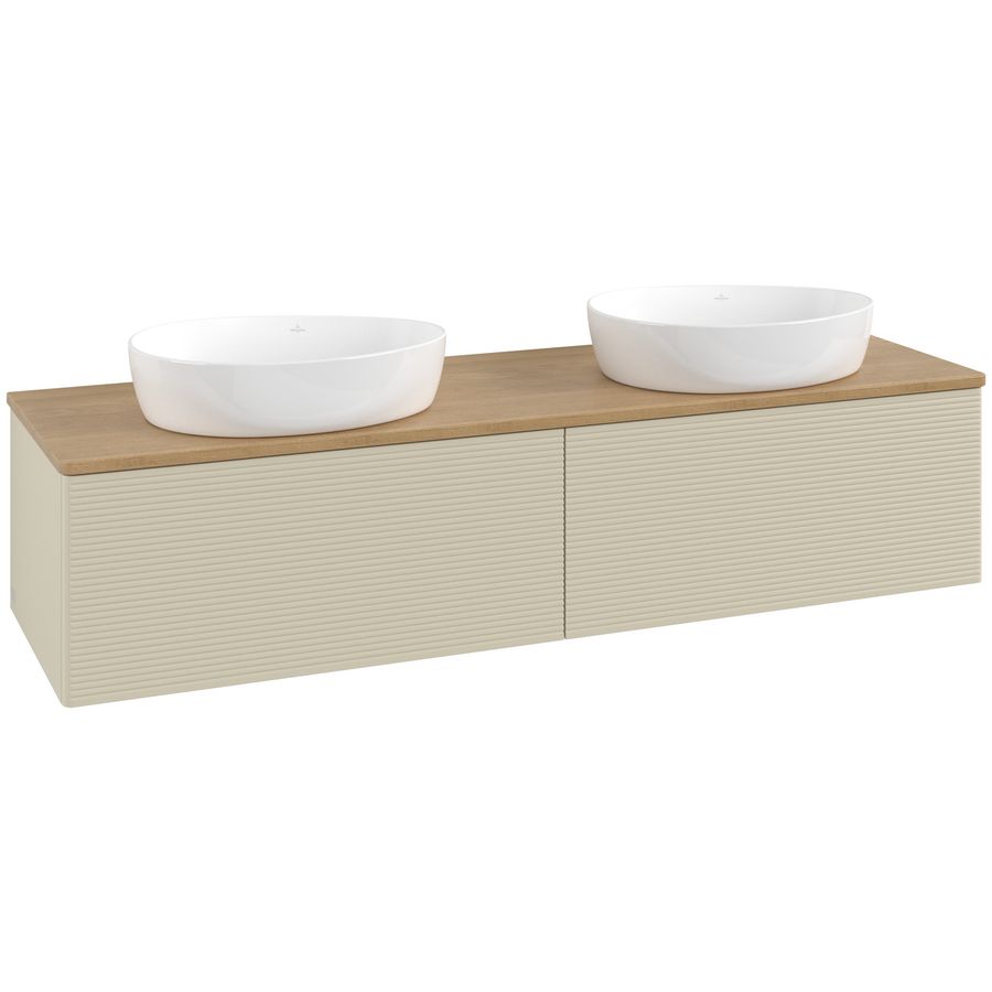Wastafelonderkast Antao 1600x360x500mm S.Grey Matt Lacquer K39111HJ
