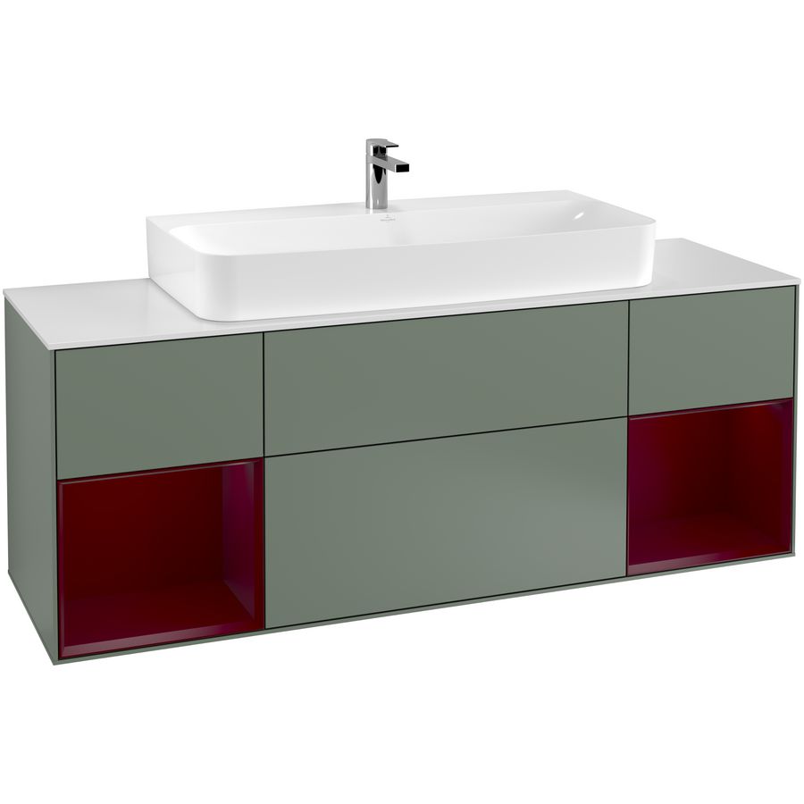 Wastafelonderkast Finion 1600x603x501mm Olive Matt Lacquer F211HBGM