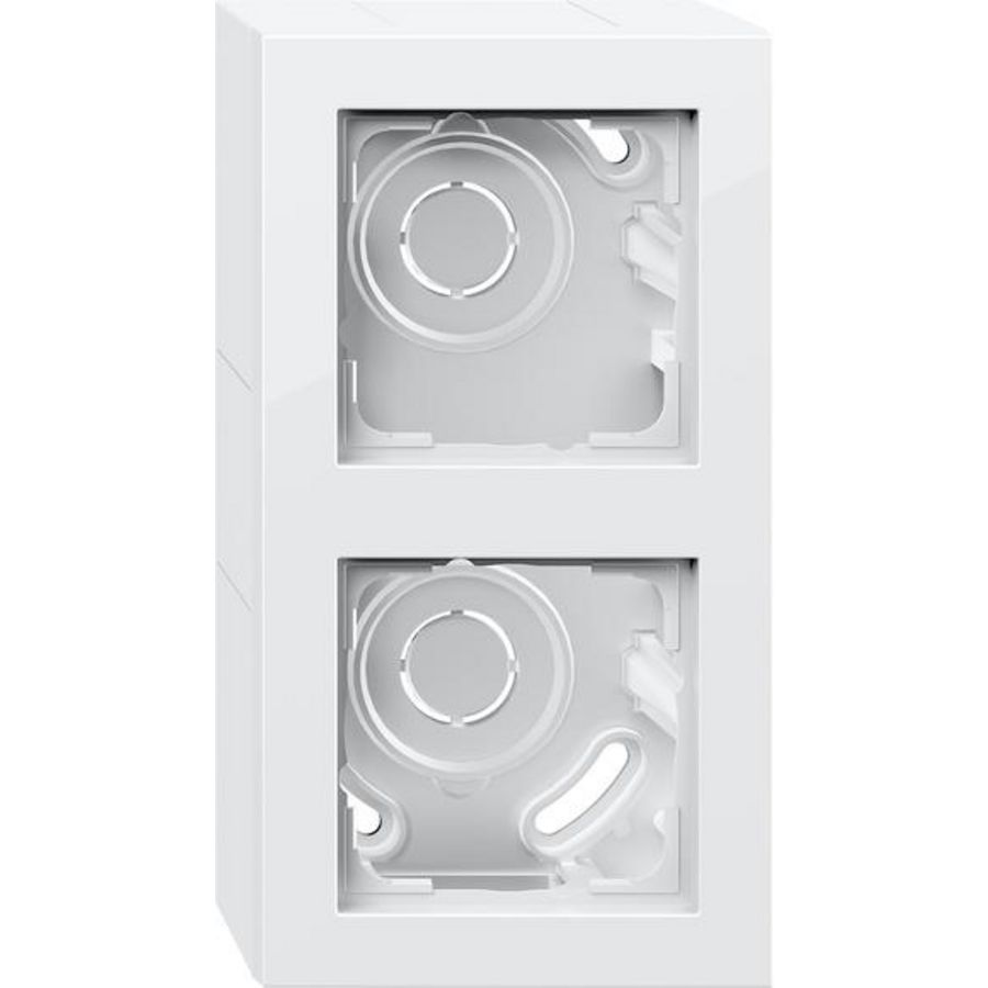 opbouwbehuizing 2-voudig + Afdekraam Gira E2 zuiver wit