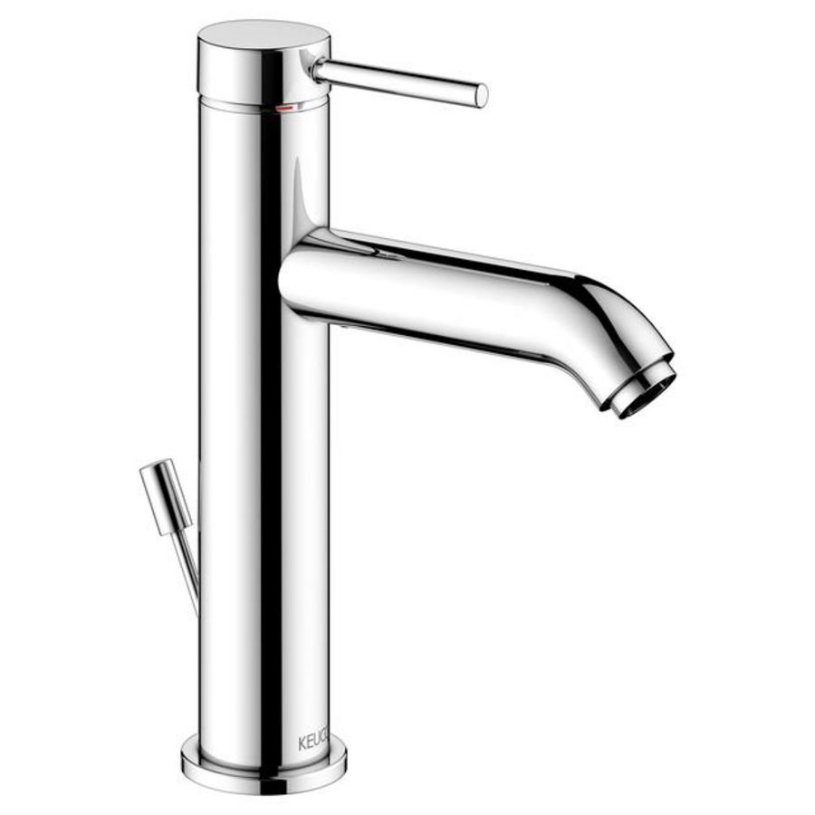 1-hendel wastafelmengkraan 130 met trekstang en afvoer