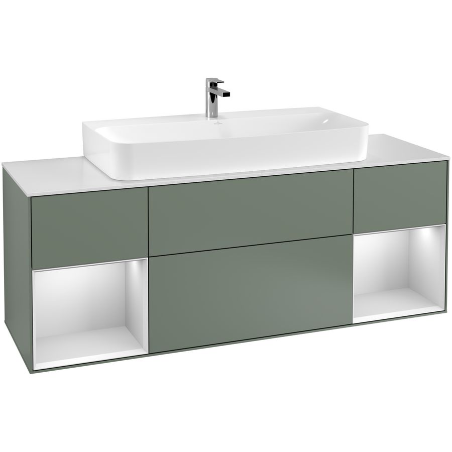 Wastafelonderkast Finion 1600x603x501mm Olive Matt Lacquer F211MTGM