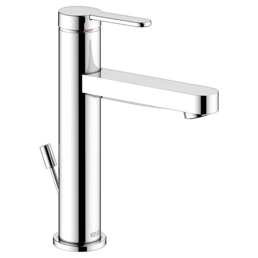 1-hendel wastafelmengkraan 130 met trekstang en afvoergarnituur