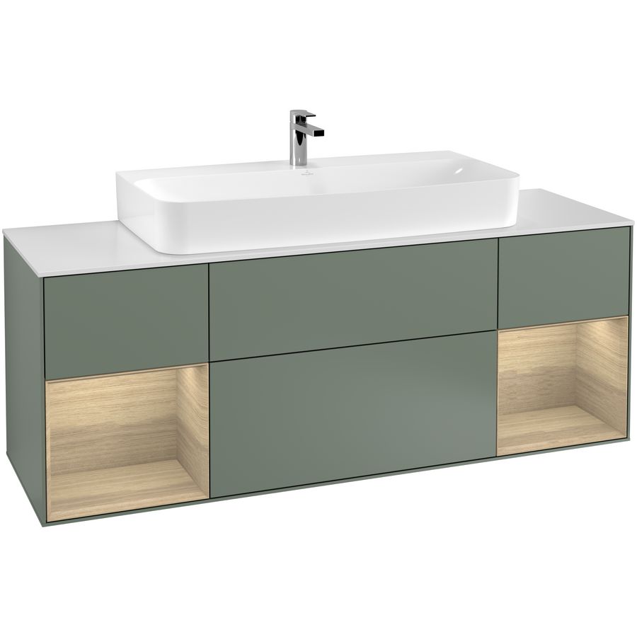Wastafelonderkast Finion 1600x603x501mm Olive Matt Lacquer F211PCGM