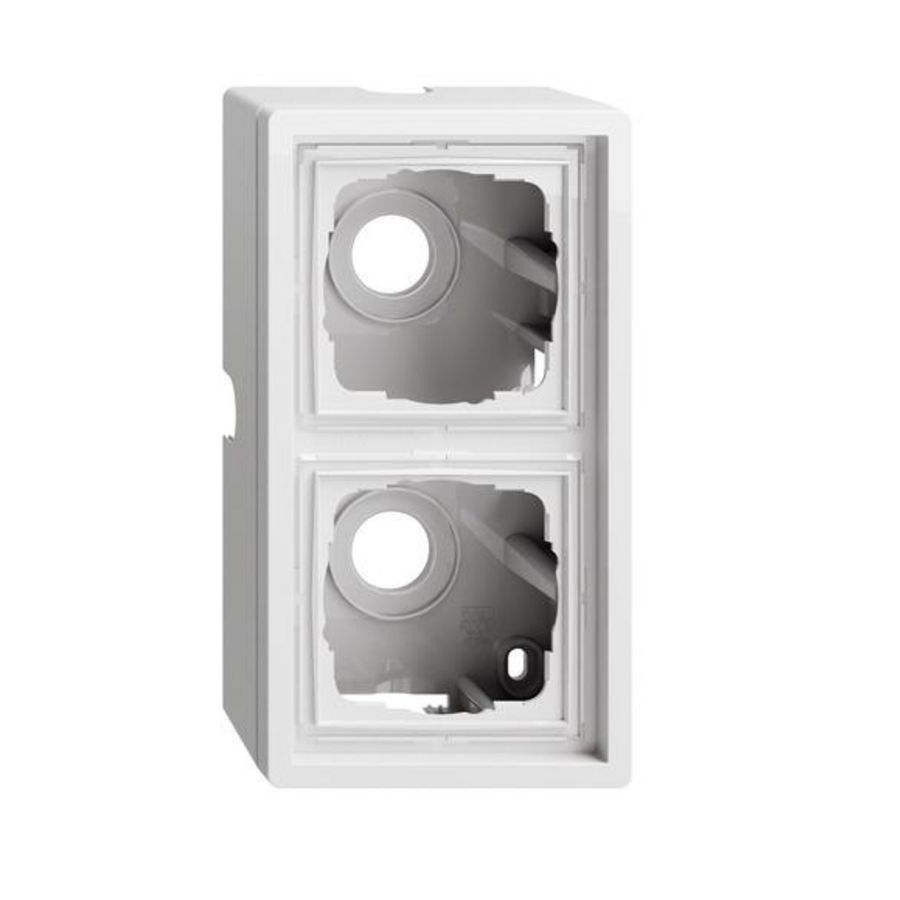 opbouwbehuizing 2-voudig + Afdekraam Gira F100 zuiver wit