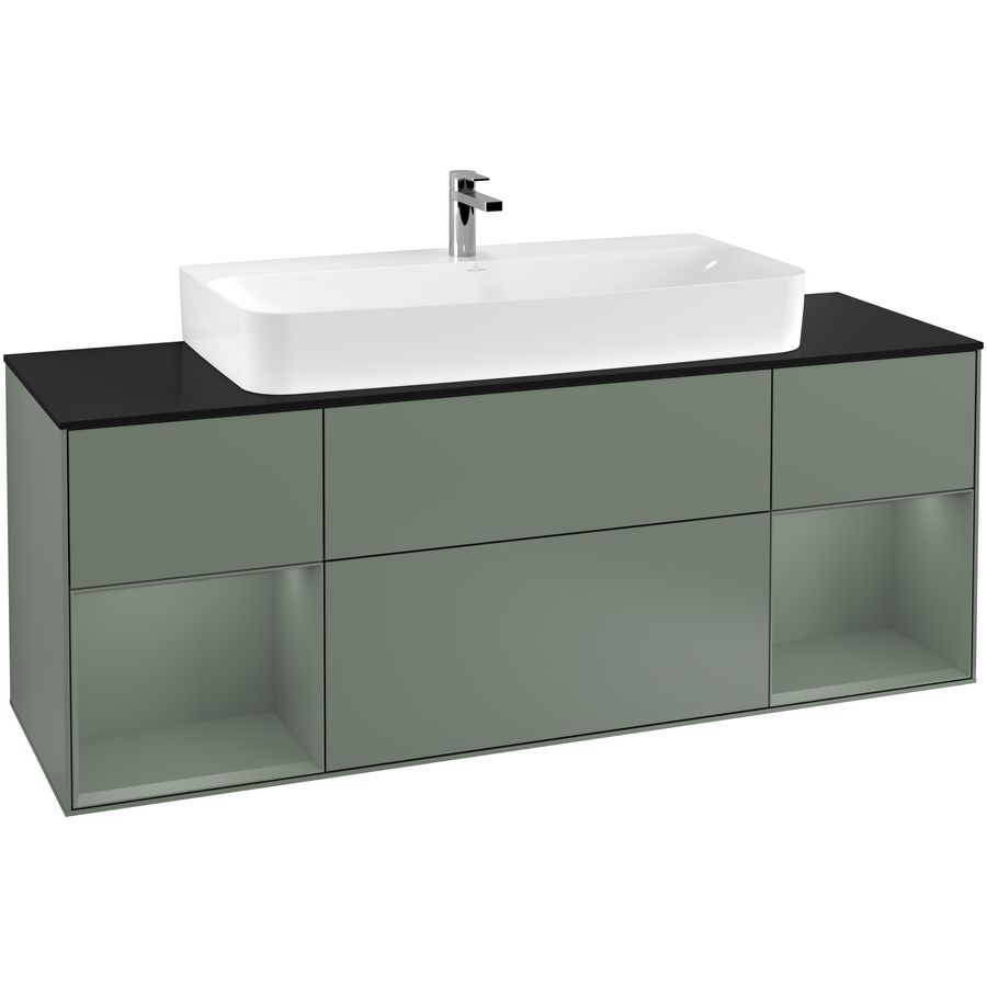Wastafelonderkast Finion 1600x603x501mm Olive Matt Lacquer F212GMGM