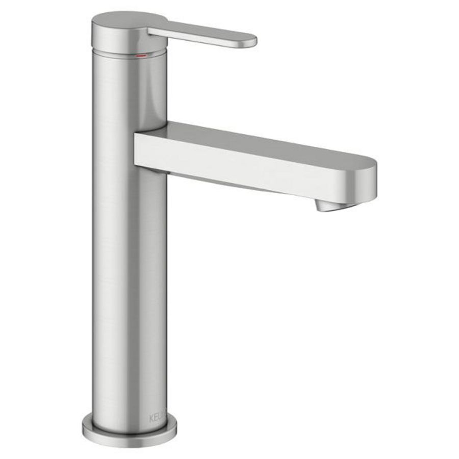 1-hendel wastafelmengkraan 130 afvoergarn/IXMO Flat/rond rvs finish