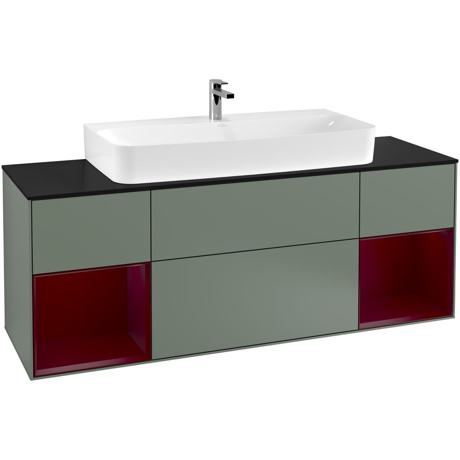 Wastafelonderkast Finion 1600x603x501mm Olive Matt Lacquer F212HBGM