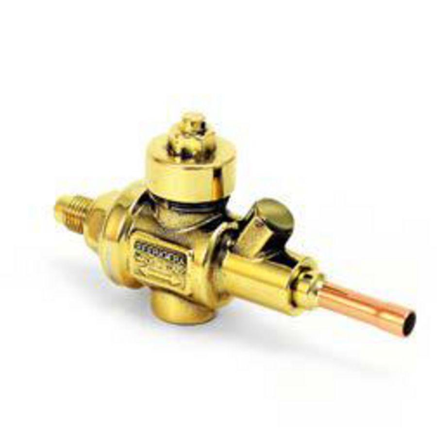 Service afsluiter 2-Weg CO2 3/8" ODS K65 SAE 1/4" 140 bar