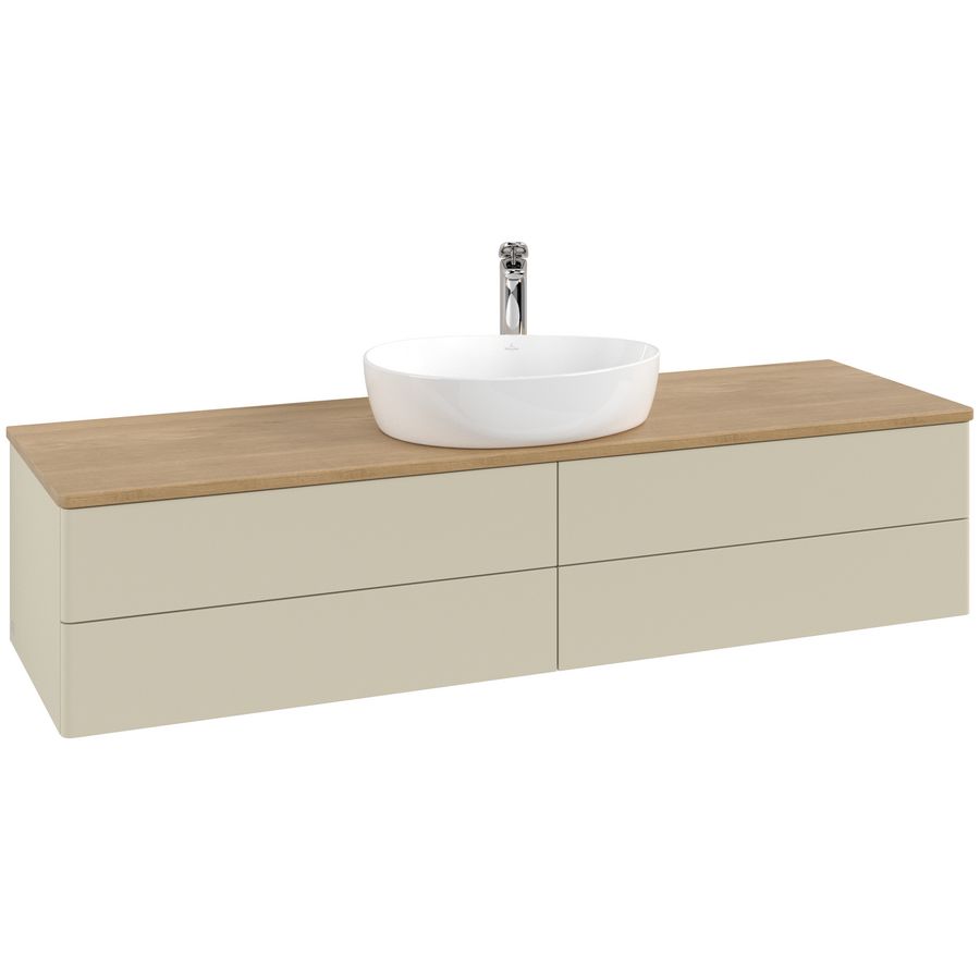 Wastafelonderkast Antao 1600x360x500mm S.Grey Matt Lacquer L25051HJ