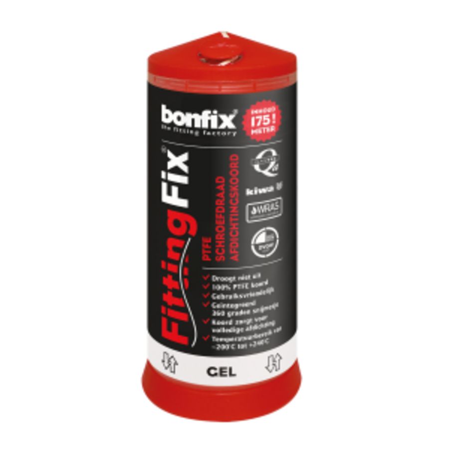 Schroefdraad-afdichtingskoord FITTINGFIX 100% PTFE koker a 175mtr. (geschikt voor glycol)