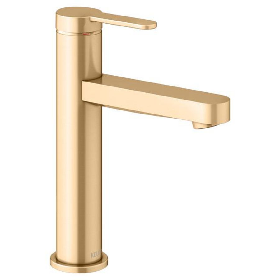 1-hendel wastafelmengkraan 130 afvoergarn/IXMO Flat/rond messing geborsteld